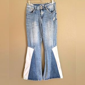 Vervet Patchwork Flare Bell Bottom Jeans Size 27
